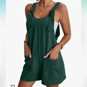Sleeveless Dark Green Romper Size Medium